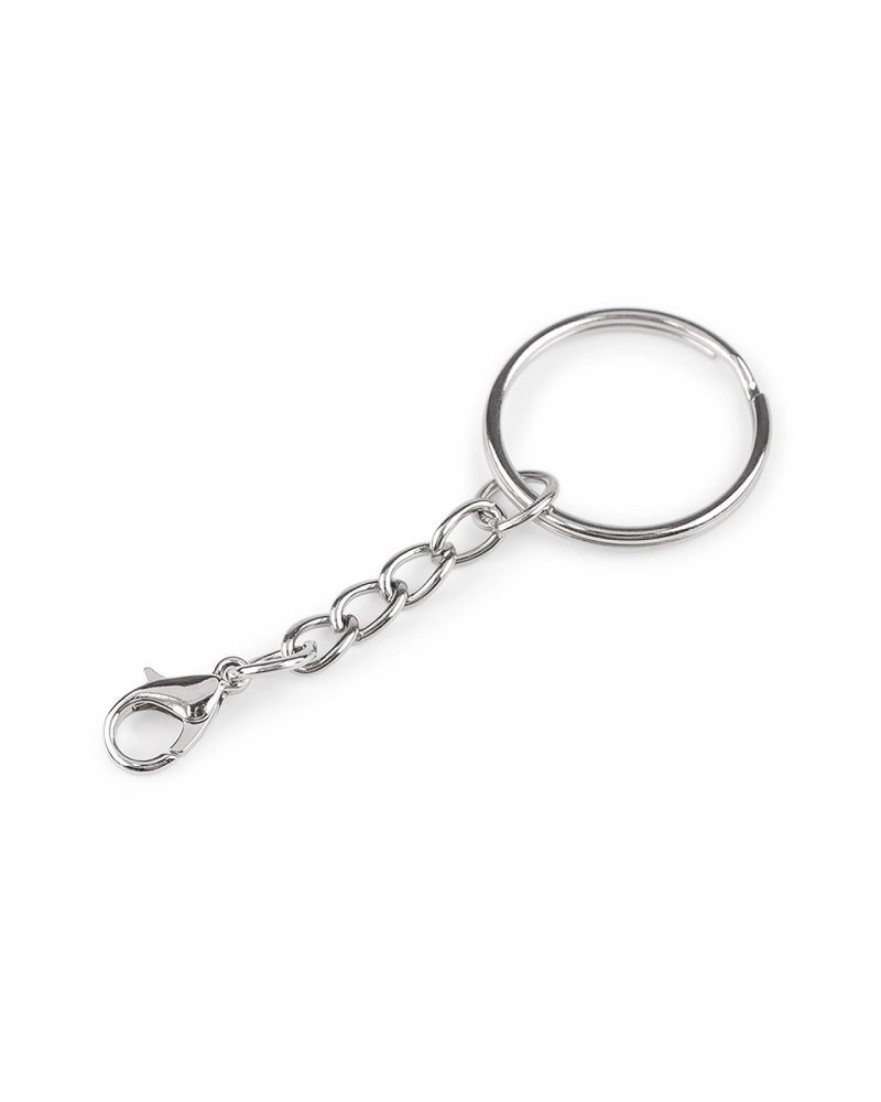 Krúžok na kľúče Ø25 mm s retiazkou a karabínkou - 10 ks | Mimib