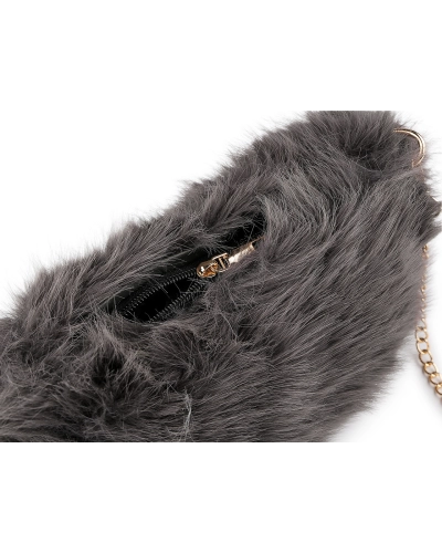 Kožušinová kabelka s kovovou retiazkou 24x19 cm - 1 ks | Mimib