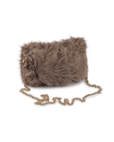 Kožušinová kabelka s kovovou retiazkou 24x19 cm - 1 ks | Mimib