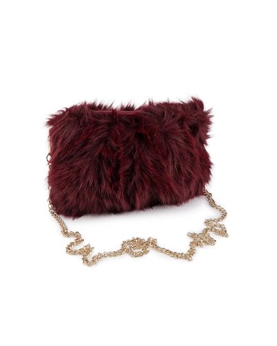 Kožušinová kabelka s kovovou retiazkou 24x19 cm - 1 ks | Mimib