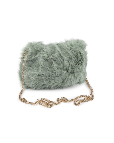 Kožušinová kabelka s kovovou retiazkou 24x19 cm - 1 ks | Mimib