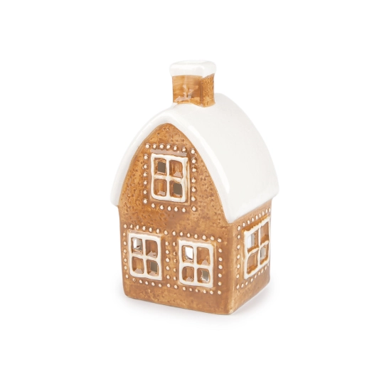 Vianočný domček, kostol na sviečku imitácia perníka - 1 ks | Mimib