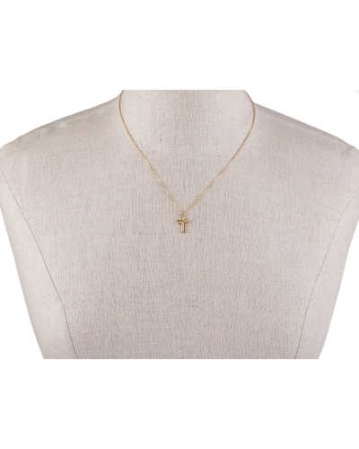 Náhrdelník z nerezovej ocele krížik s brúsenými kamienkami - 1 ks | Mimib