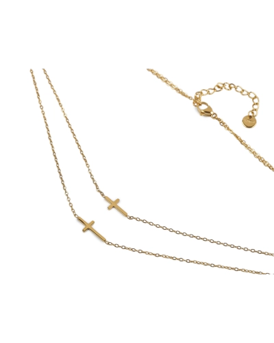 Náhrdelník z nerezovej ocele dvojitý, krížik - 1 ks | Mimib