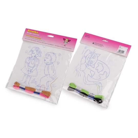 Detské vyšívanie s predtlačeným motívom 2 ks - 1 sáčok | Mimib