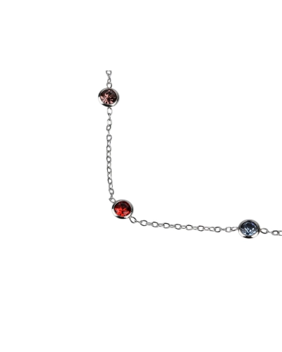 Náhrdelník z nerezovej ocele s brúsenými kamienkami - 1 ks | Mimib