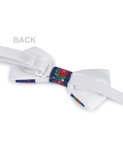 Saténový motýlik folklór hand made, dĺžka 9 cm - 1 ks | Mimib