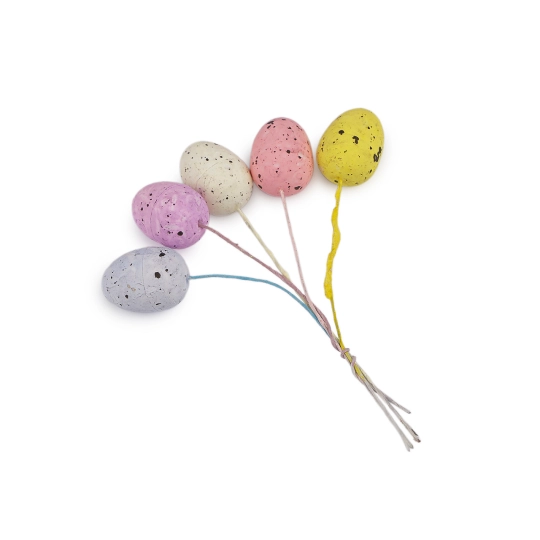 Veľkonočné mini vajíčka na drôtiku 5 ks - 1 zväzok | Mimib