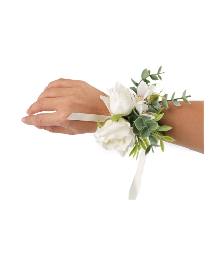 Náramok s kvetmi pre družičky s uväzovacou stuhou - 1 ks | Mimib