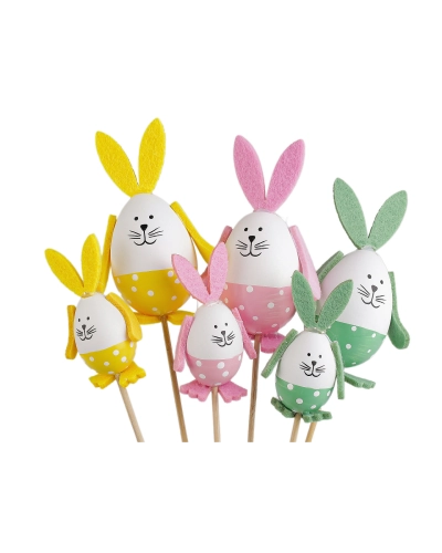 Zápich veľkonočné vajíčko zajačik - 6 ks | Mimib