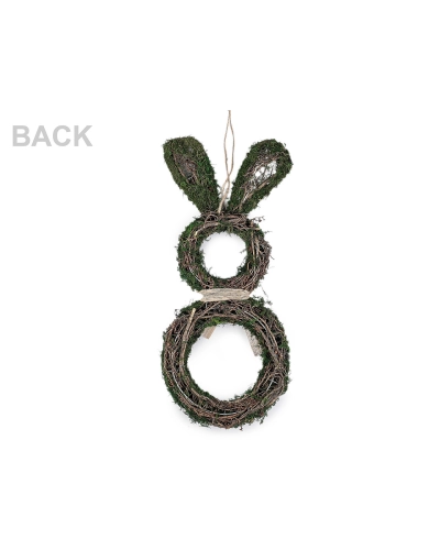 Veľkonočný zajačik z prútia a machu na zavesenie a na ďalšie dotvorenie - 1 ks | Mimib
