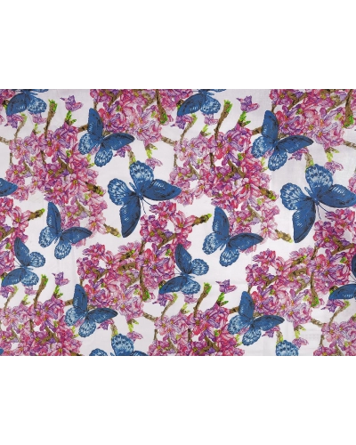 Bavlnená látka / plátno kvety / motýle šírka 220 cm - 1 m | Mimib