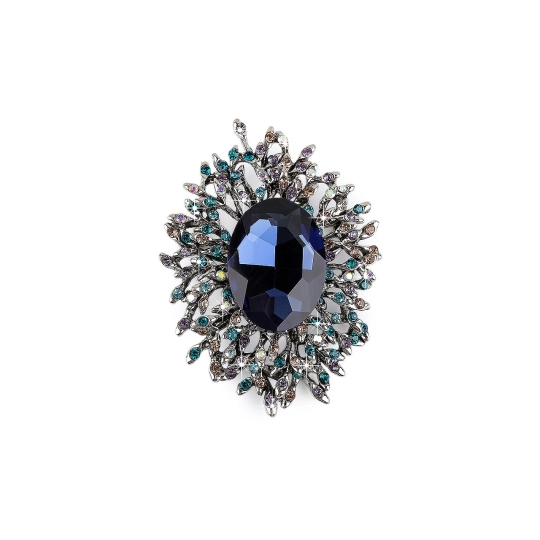 Brošňa s brúsenými kamienkami a kameňom - 1 ks | Mimib