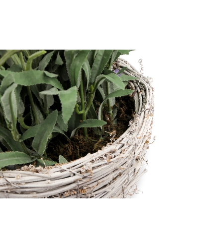 Umelá levanduľa v prútenom kvetináči, výška 78 cm - 1 ks | Mimib