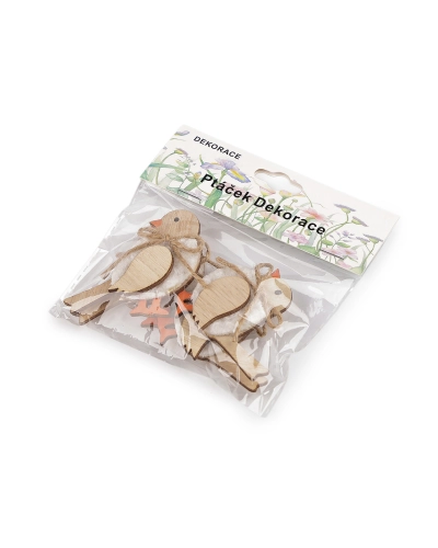 Drevený vtáčik na aranžovanie - 4 ks | Mimib