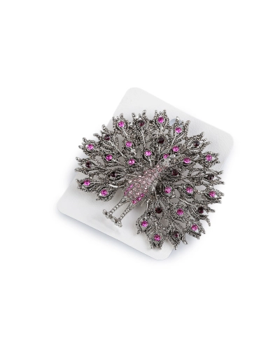 Brošňa s brúsenými kamienkami páv - 1 ks | Mimib