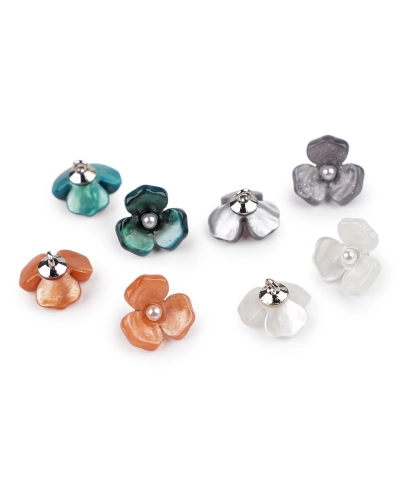 Gombík kvet zo živice s perlou veľkosť 26" - 6 ks | Mimib