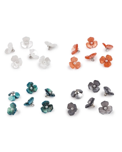 Gombík kvet zo živice s perlou veľkosť 26" - 6 ks | Mimib