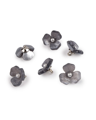 Gombík kvet zo živice s perlou veľkosť 26" - 6 ks | Mimib