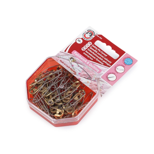Spínacie špendlíky zahnuté na patchwork dĺžka 40 mm - 1 kar. | Mimib