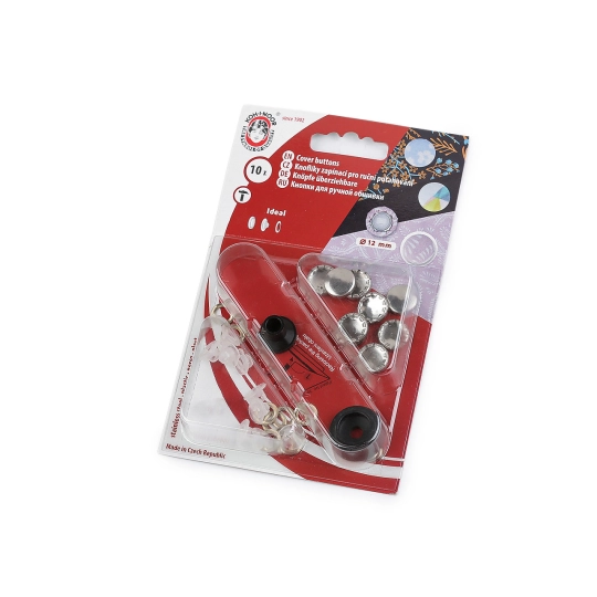 Gombík zapínací pre ručné poťahovanie nerezový Ø12, 15 mm - 1 kar. | Mimib