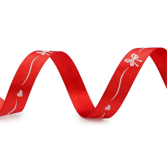 Saténová stuha šírka 15 mm mašličky a srdiečka - 20 m | Mimib