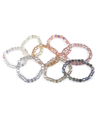 Náramok pružný z brúsených korálikov s AB efektom - 1 ks | Mimib