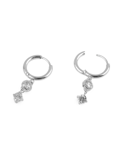 Náušnice z nerezovej ocele s brúsenými kamienkami - 1 pár | Mimib