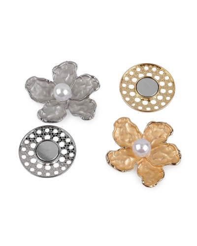Magnetická brošňa kvet s perlou - 1 ks | Mimib