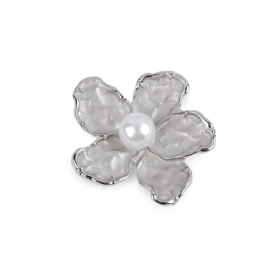 Magnetická brošňa kvet s perlou - 1 ks | Mimib