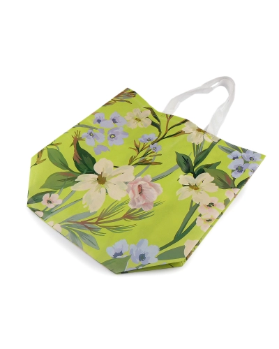 Taška z laminovanej netkanej textílie kvety veľká 50x40 cm - 1 ks | Mimib