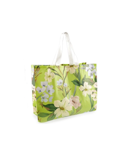 Taška z laminovanej netkanej textílie kvety veľká 50x40 cm - 1 ks | Mimib