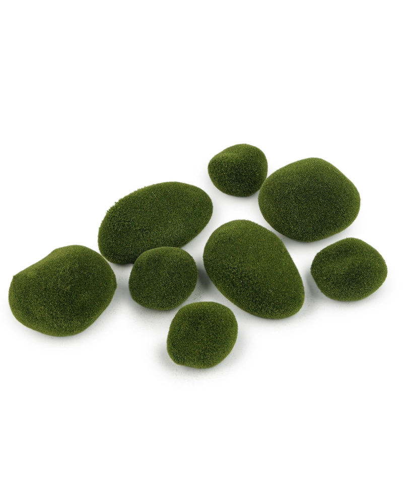 Dekoračné machové kamene 8 ks mix veľkostí - 1 sada | Mimib