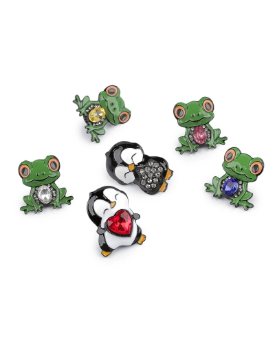 Brošňa s brúsenými kamienkami žabka, tučniak - 1 ks | Mimib