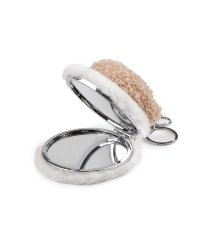 Plyšové kozmetické zrkadlo / prívesok na kabelku medveď, kapybara - 1 ks | Mimib