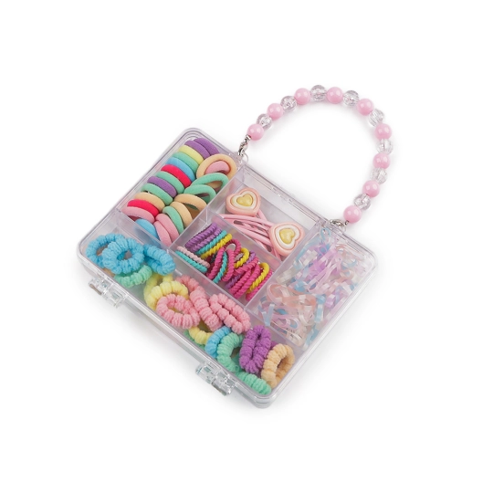 Mini gumičky a sponky do vlasov v boxe - 1 sada | Mimib