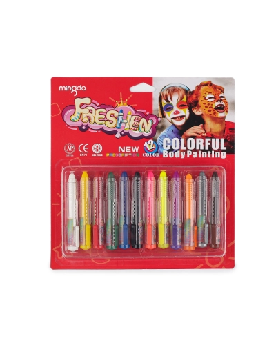 Farby / pastelky na tvár, súprava 12 ks - 1 ks | Mimib