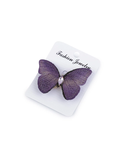 Brošňa motýľ textilný s brúseným kamienkom - 1 ks | Mimib