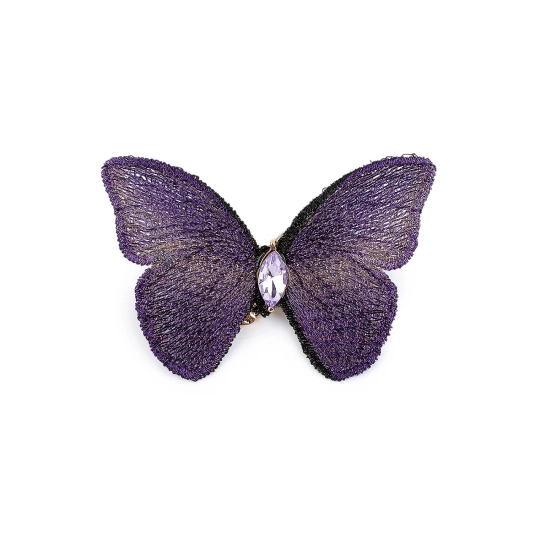 Brošňa motýľ textilný s brúseným kamienkom - 1 ks | Mimib