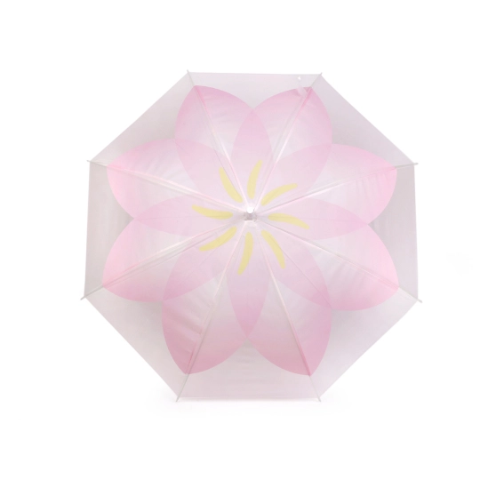 Dámsky / dievčenský priehľadný vystreľovací dáždnik kvet - 1 ks | Mimib