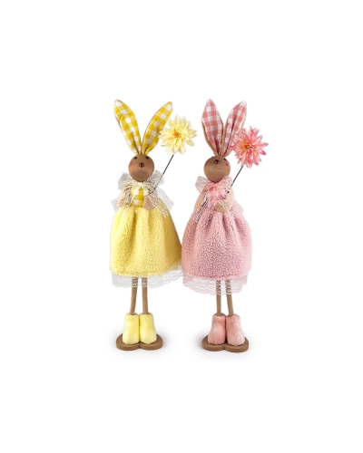 Veľkonočný zajačik s kvetom - 1 ks | Mimib