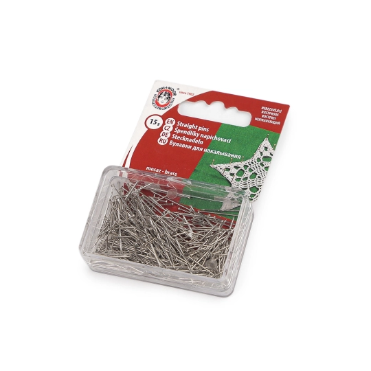 Celokovové špendlíky dĺžka 18 mm mosadzné - 1 krab. | Mimib