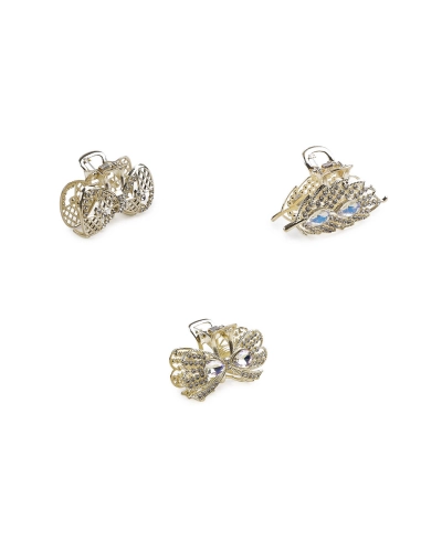 Kovový štipec do vlasov s brúsenými kamienkami - 1 ks | Mimib