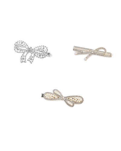 Spona do vlasov s brúsenými kamienkami mašľa - 1 ks | Mimib