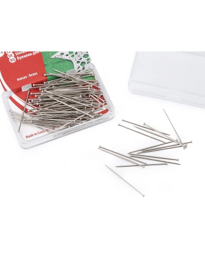 Celokovové špendlíky dĺžka 30 mm mosadzné - 1 krab. | Mimib