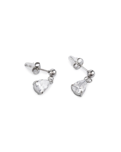 Náušnice z nerezovej ocele s brúseným kamienkom - 1 pár | Mimib