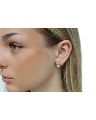 Náušnice z nerezovej ocele s brúsenými kamienkami - 1 pár | Mimib