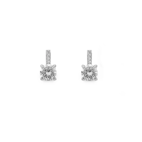 Náušnice z nerezovej ocele s brúsenými kamienkami - 1 pár | Mimib