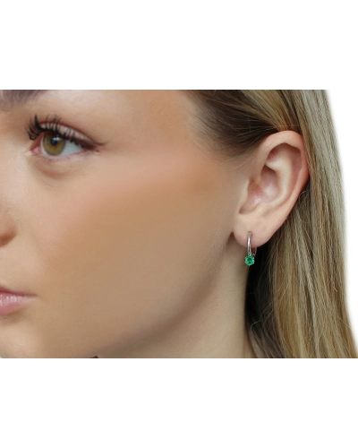 Náušnice z nerezovej ocele krúžky s brúseným kamienkom - 1 pár | Mimib