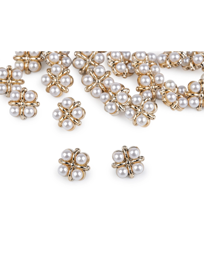 Gombík zdobený perlami veľkosť 24", 28", 34" - 30 ks | Mimib